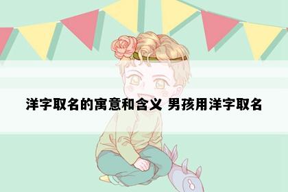 洋字取名的寓意和含义 男孩用洋字取名